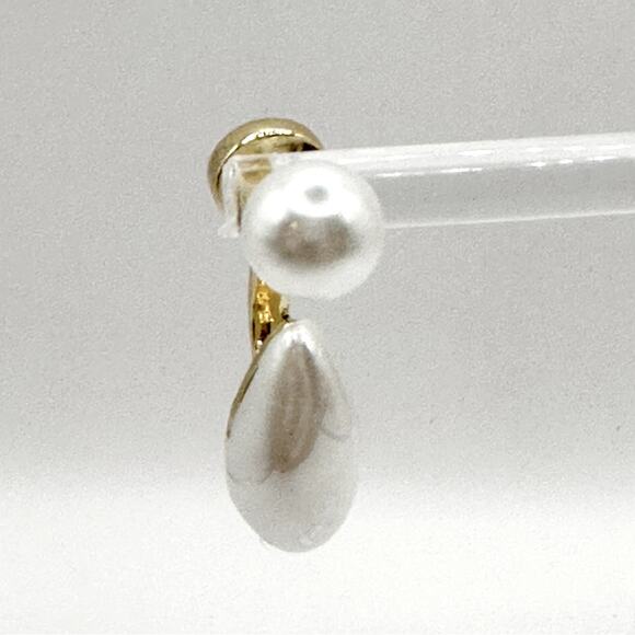 Shian Silver 925 Stud Post Pierced Earrings Pearl Drop Dangle NWT White Summer - Picture 6 of 10